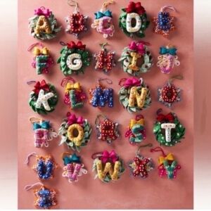 NWOT Anthropologie Deck the Halls Monogram Ornament- Letter "J"